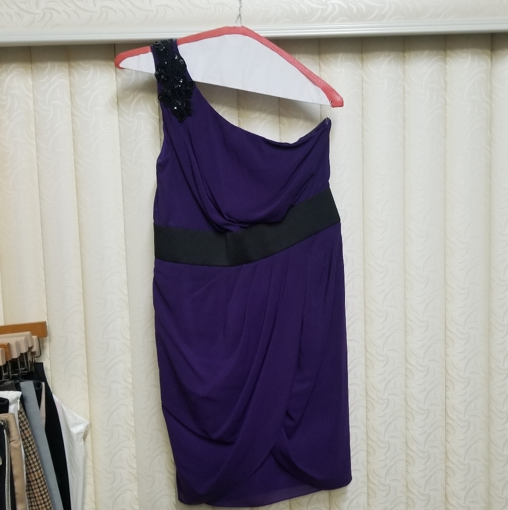 Aqua One shoulder cocktail dress